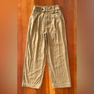 NWOT Madewell Straight-Leg Pant in Caramel / Camel / Tan Plaid - 0